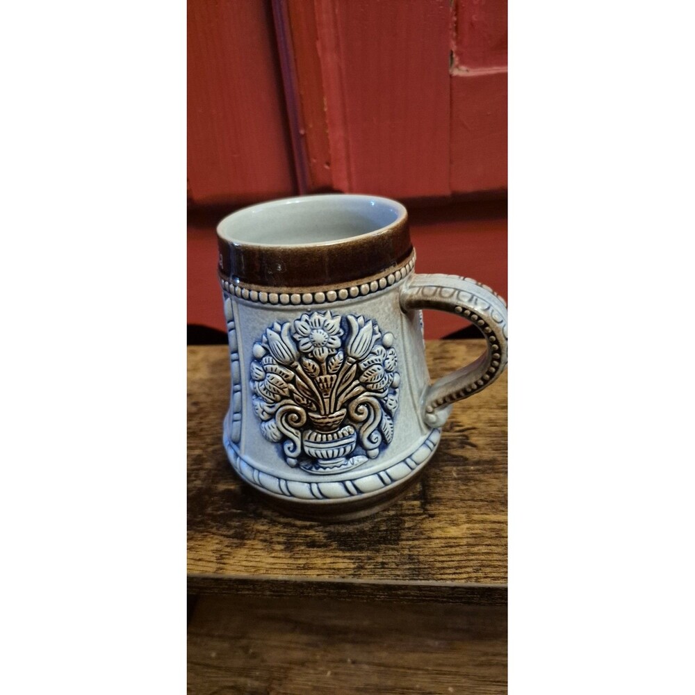 Original King Brand Austria Vienna Coffee Mug Stein Crest Ornate Original EUC